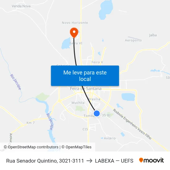 Rua Senador Quintino, 3021-3111 to LABEXA — UEFS map