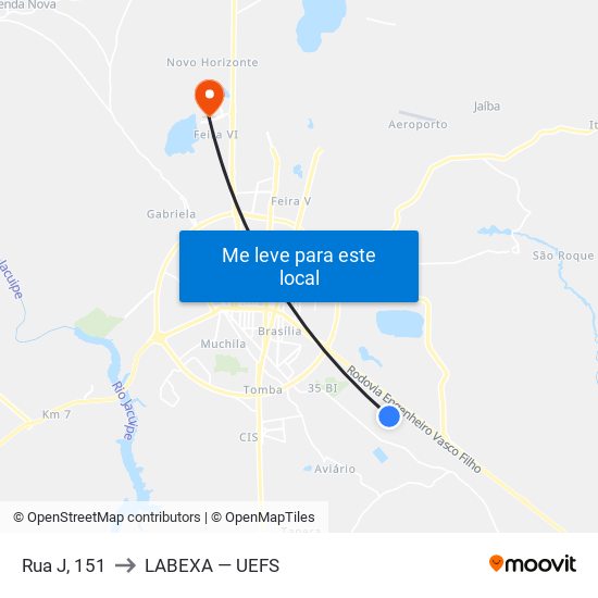 Rua J, 151 to LABEXA — UEFS map