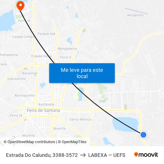 Estrada Do Calundu, 3388-3572 to LABEXA — UEFS map