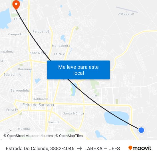 Estrada Do Calundu, 3882-4046 to LABEXA — UEFS map