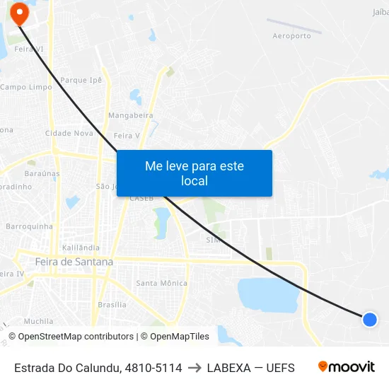 Estrada Do Calundu, 4810-5114 to LABEXA — UEFS map