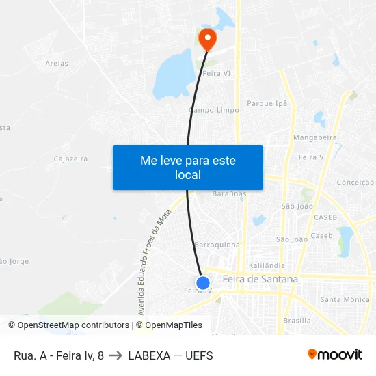 Rua. A - Feira Iv, 8 to LABEXA — UEFS map