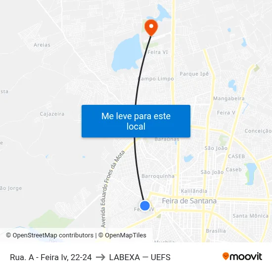 Rua. A - Feira Iv, 22-24 to LABEXA — UEFS map