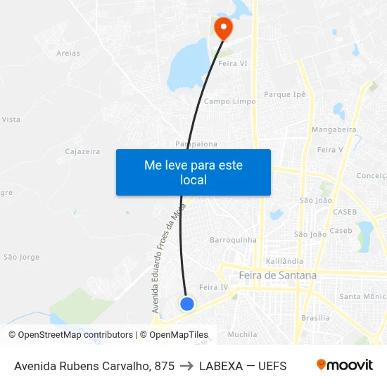 Avenida Rubens Carvalho, 875 to LABEXA — UEFS map