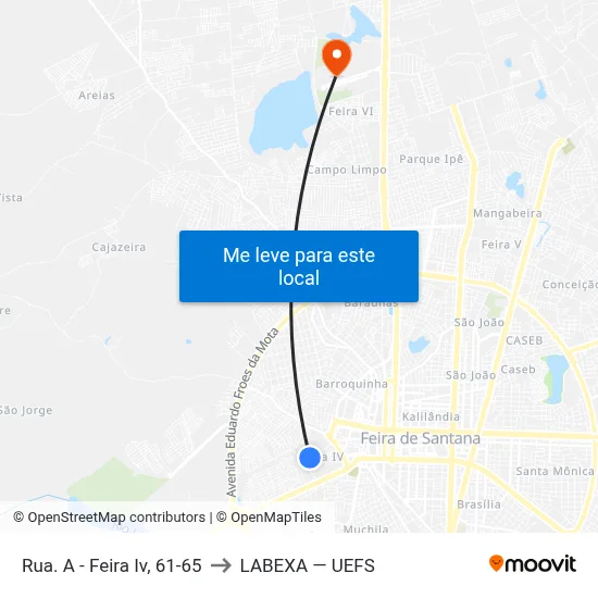Rua. A - Feira Iv, 61-65 to LABEXA — UEFS map