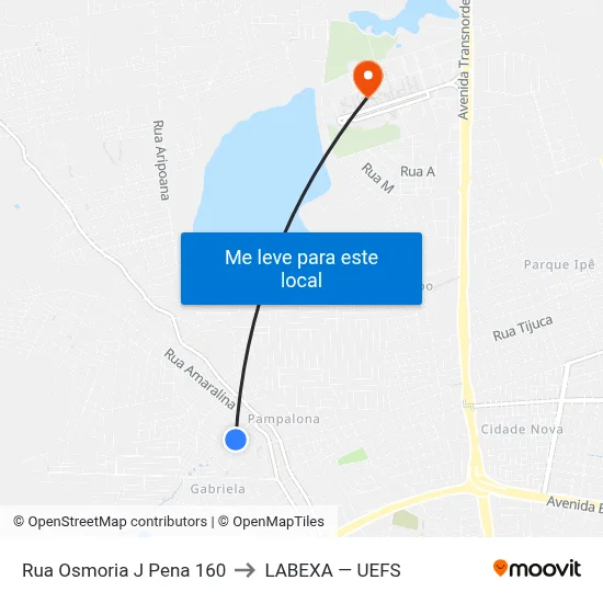 Rua Osmoria J Pena 160 to LABEXA — UEFS map