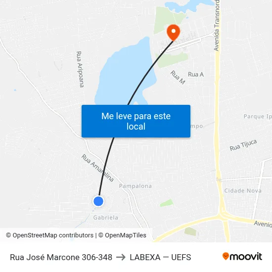 Rua José Marcone 306-348 to LABEXA — UEFS map