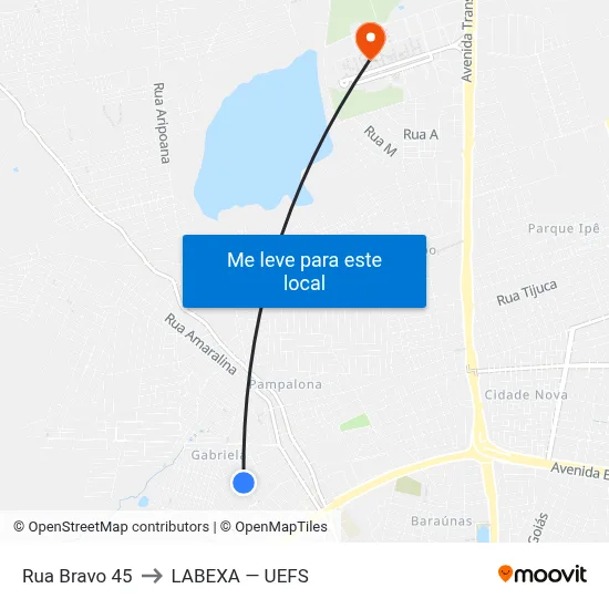 Rua Bravo 45 to LABEXA — UEFS map