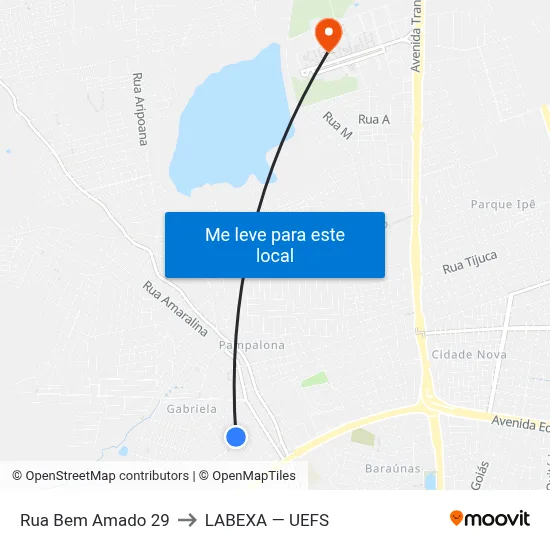 Rua Bem Amado 29 to LABEXA — UEFS map