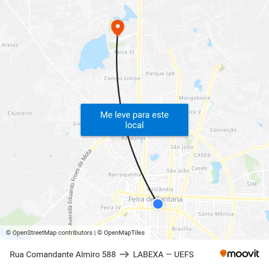 Rua Comandante Almiro 588 to LABEXA — UEFS map