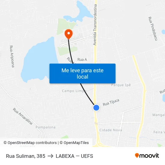 Rua Suliman, 385 to LABEXA — UEFS map