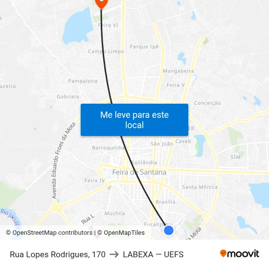 Rua Lopes Rodrigues, 170 to LABEXA — UEFS map