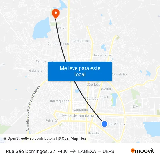 Rua São Domingos, 371-409 to LABEXA — UEFS map