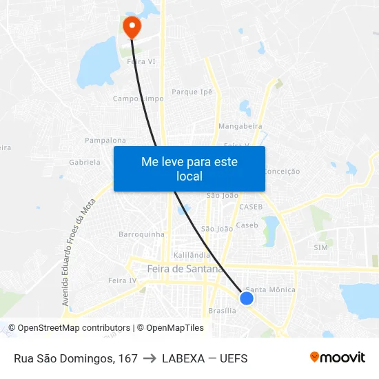 Rua São Domingos, 167 to LABEXA — UEFS map