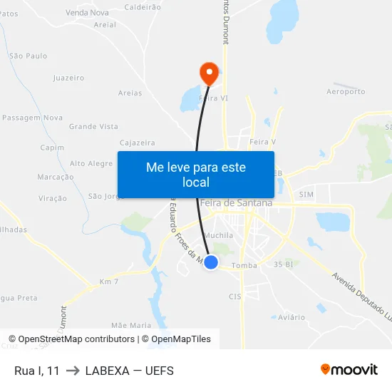 Rua I, 11 to LABEXA — UEFS map