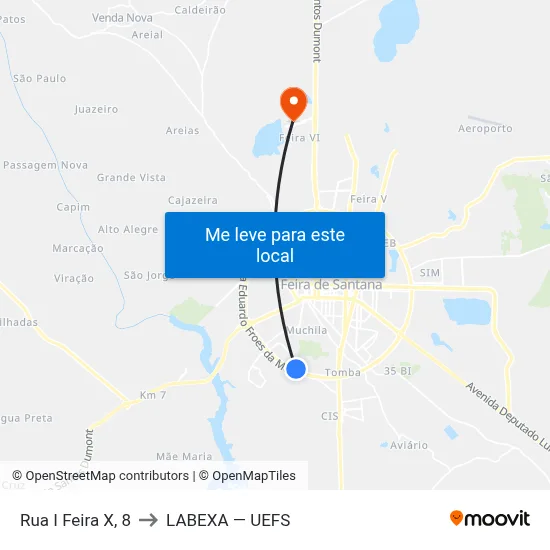 Rua I Feira X, 8 to LABEXA — UEFS map