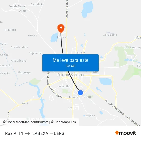 Rua A, 11 to LABEXA — UEFS map