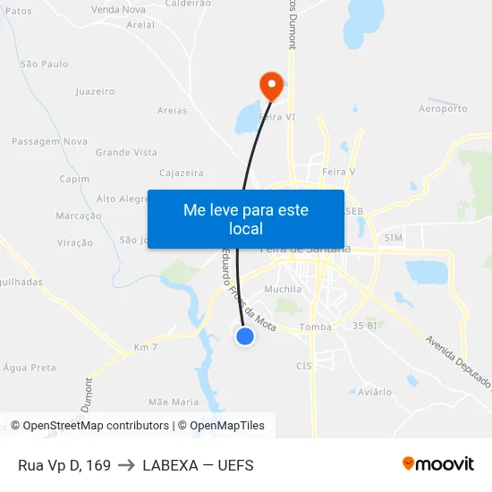 Rua Vp D, 169 to LABEXA — UEFS map