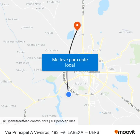 Via Principal A Viveiros, 483 to LABEXA — UEFS map