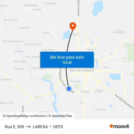 Rua E, 509 to LABEXA — UEFS map