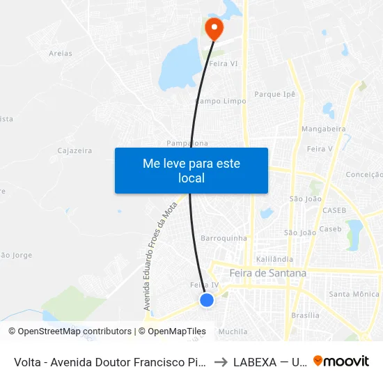 Volta - Avenida Doutor Francisco Pinto, 368 to LABEXA — UEFS map