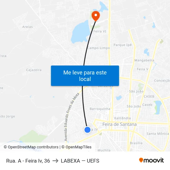 Rua. A - Feira Iv, 36 to LABEXA — UEFS map