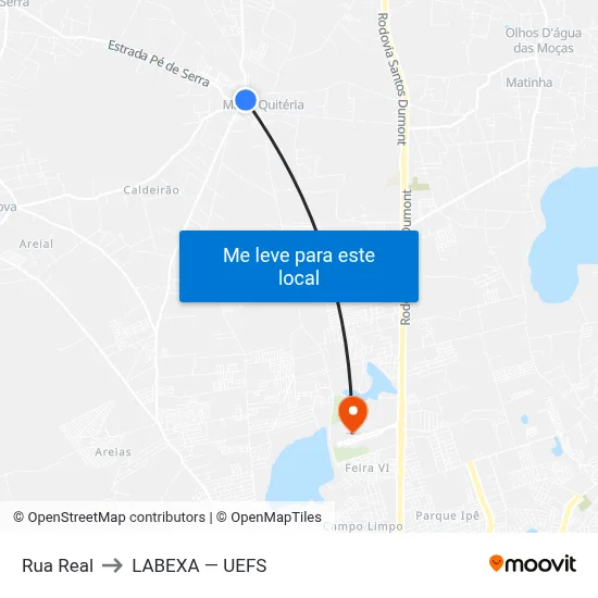Rua Real to LABEXA — UEFS map