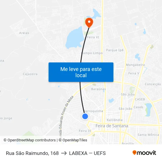 Rua São Raimundo, 168 to LABEXA — UEFS map