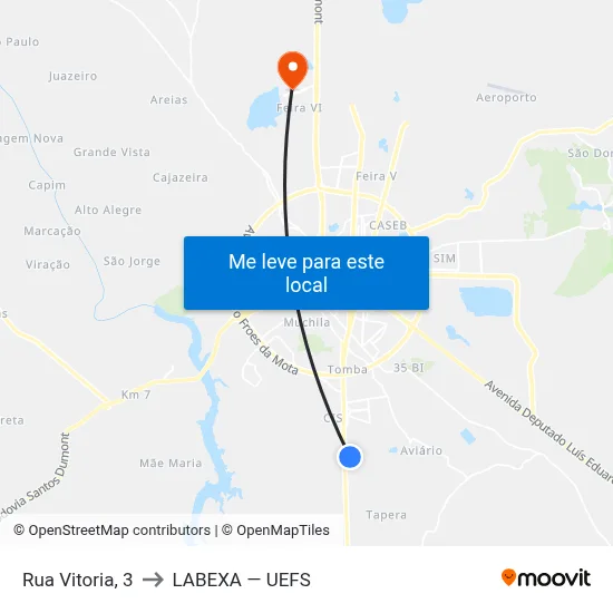 Rua Vitoria, 3 to LABEXA — UEFS map