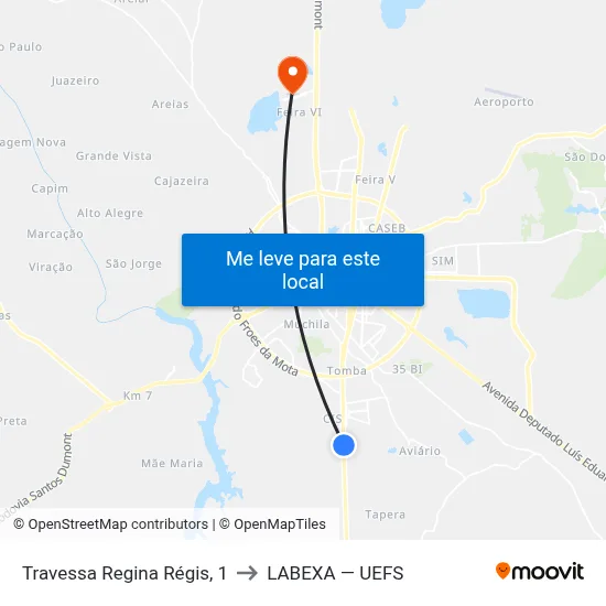 Travessa Regina Régis, 1 to LABEXA — UEFS map