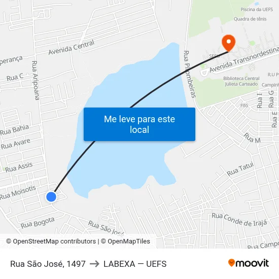 Rua São José, 1497 to LABEXA — UEFS map