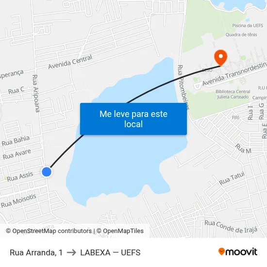 Rua Arranda, 1 to LABEXA — UEFS map