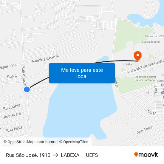 Rua São José, 1910 to LABEXA — UEFS map