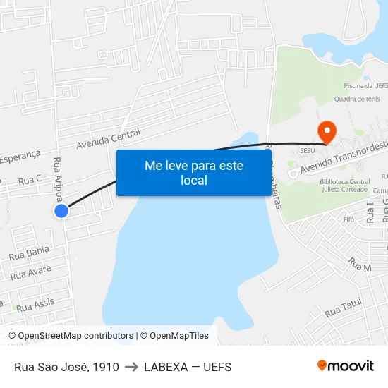 Rua São José, 1910 to LABEXA — UEFS map
