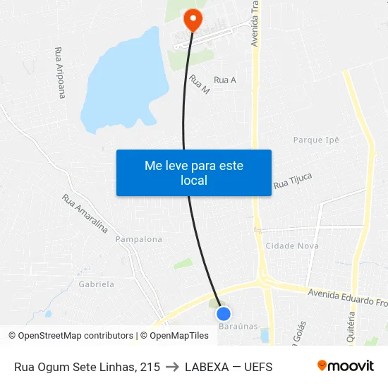 Rua Ogum Sete Linhas, 215 to LABEXA — UEFS map