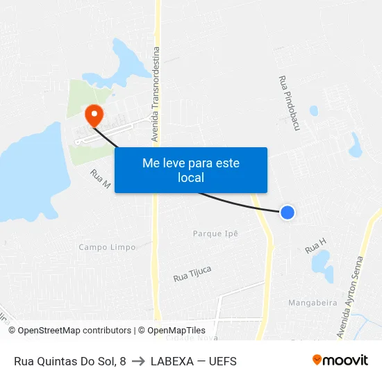 Rua Quintas Do Sol, 8 to LABEXA — UEFS map