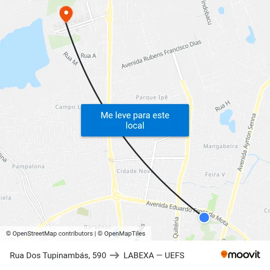 Rua Dos Tupinambás, 590 to LABEXA — UEFS map