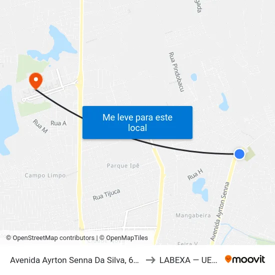 Avenida Ayrton Senna Da Silva, 612 to LABEXA — UEFS map