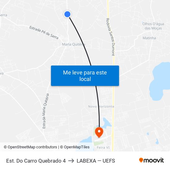 Est. Do Carro Quebrado 4 to LABEXA — UEFS map