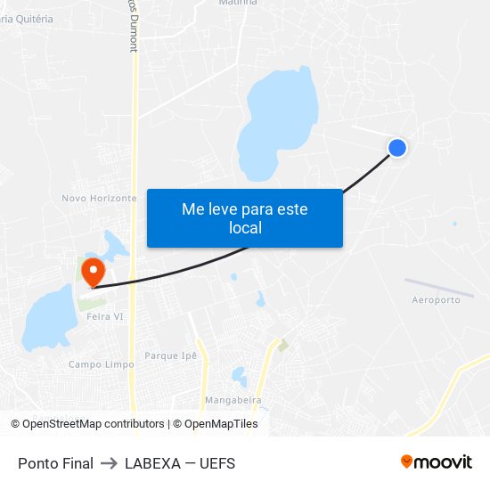 Ponto Final to LABEXA — UEFS map