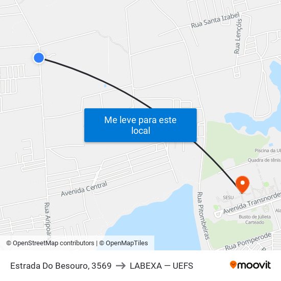 Estrada Do Besouro, 3569 to LABEXA — UEFS map