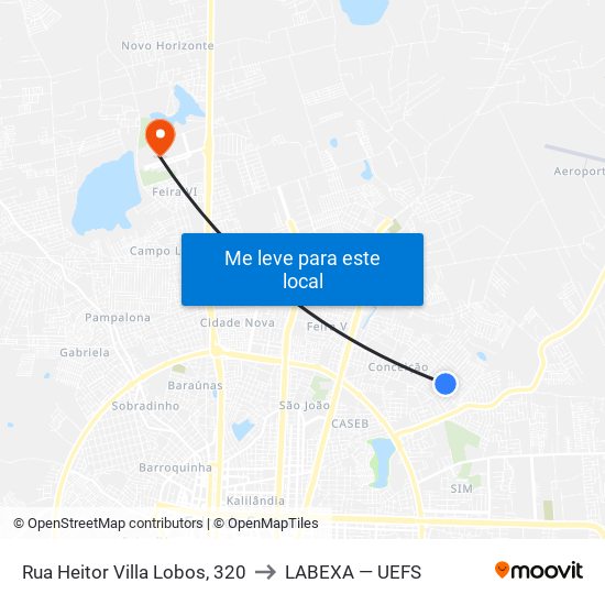 Rua Heitor Villa Lobos, 320 to LABEXA — UEFS map