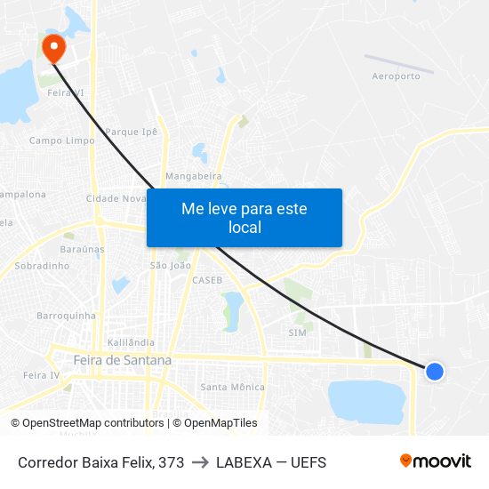 Corredor Baixa Felix, 373 to LABEXA — UEFS map