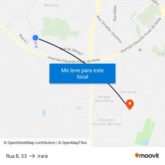 Rua B, 33 to irará map
