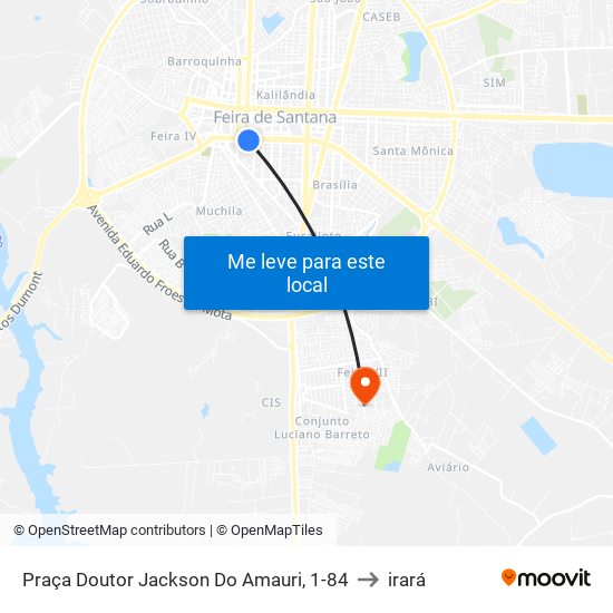 Praça Doutor Jackson Do Amauri, 1-84 to irará map