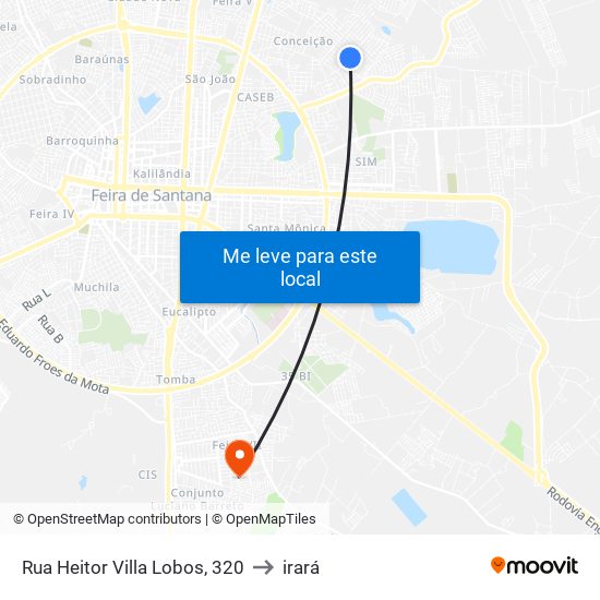 Rua Heitor Villa Lobos, 320 to irará map