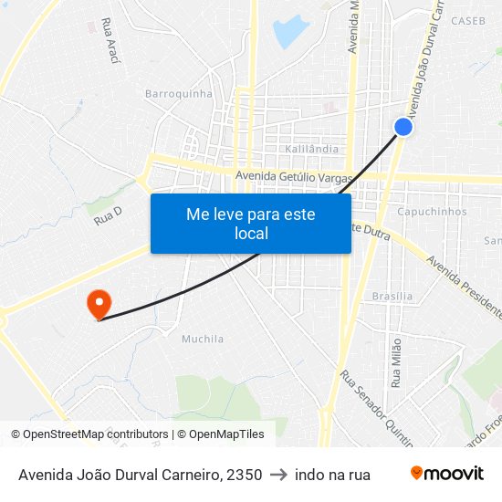 Avenida João Durval Carneiro, 2350 to indo na rua map