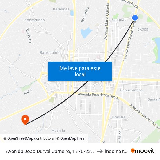 Avenida João Durval Carneiro, 1770-2348 to indo na rua map