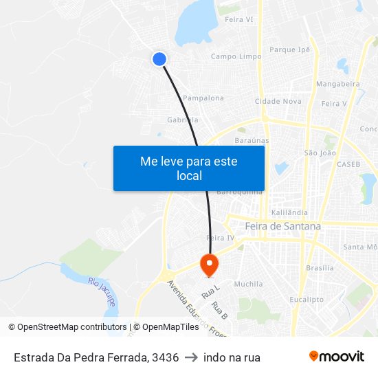 Estrada Da Pedra Ferrada, 3436 to indo na rua map