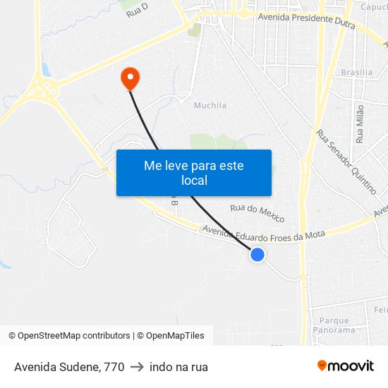 Avenida Sudene, 770 to indo na rua map